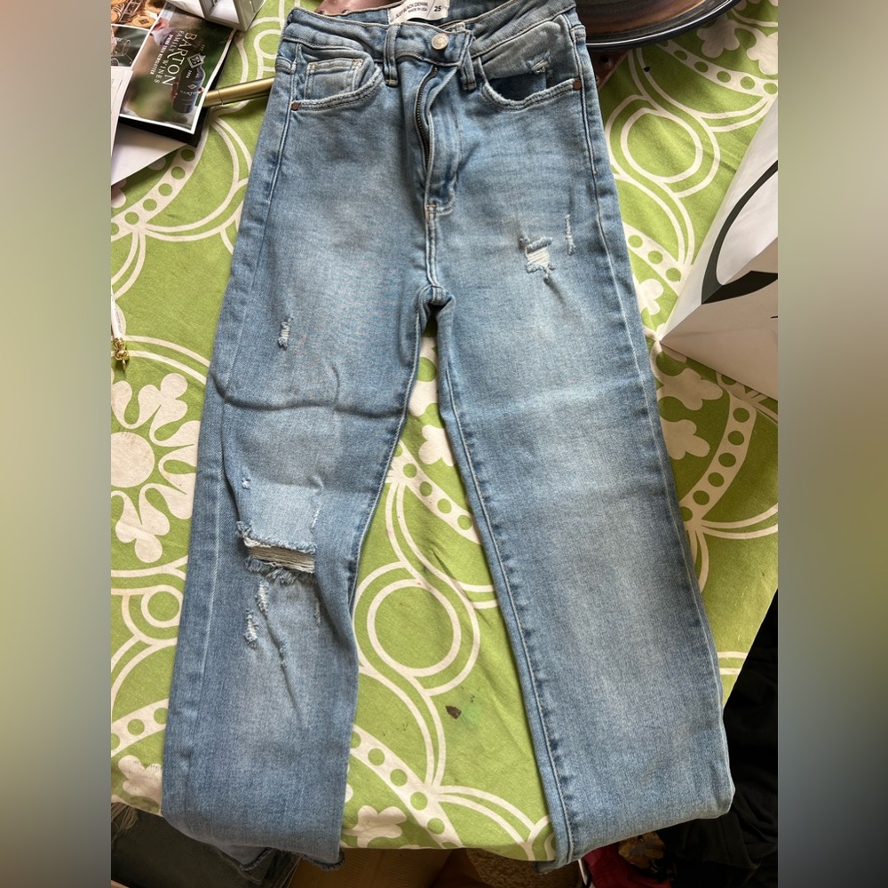 Just Black Denim Raw Hem Jeans
